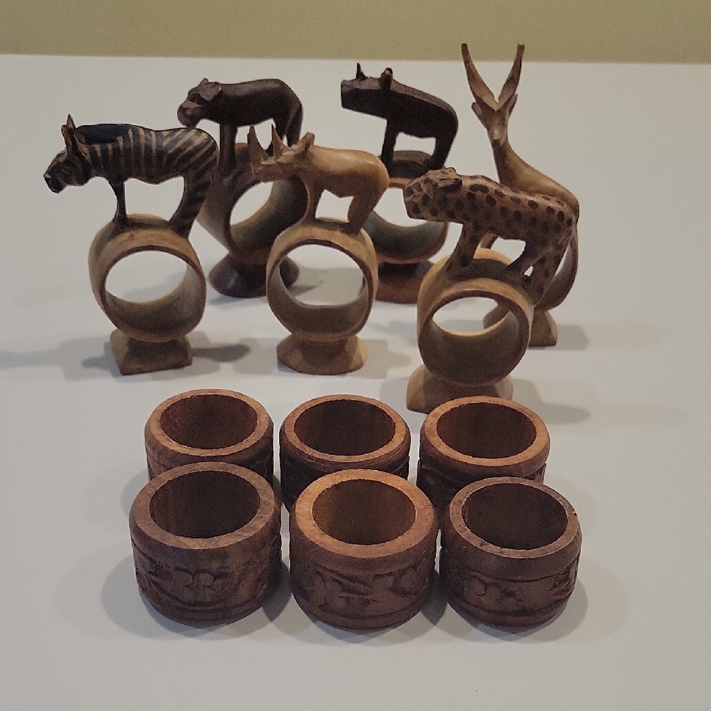 12 Handcrafted African Themed Napkin Rings From Kenya